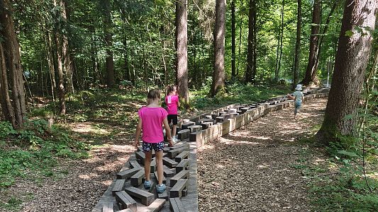 Motorikpark Kössen mit Kindern